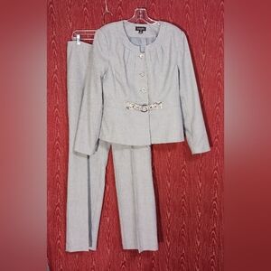 ISABELLA 2 Piece Collared Long Sleeve Button Pants Suit Women's Sz 12